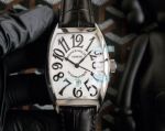 Replica Franck Muller Master of Complications White Dial Black Leather Strap Watch